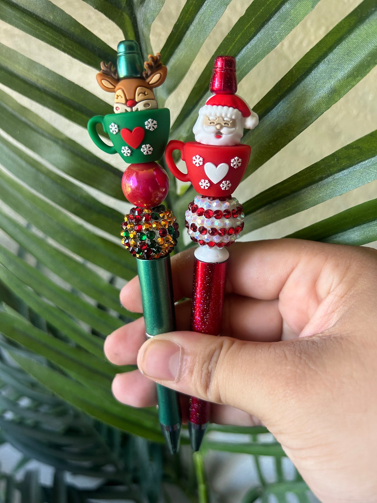 Hot Cocoa Christmas Cup Beaded Pens