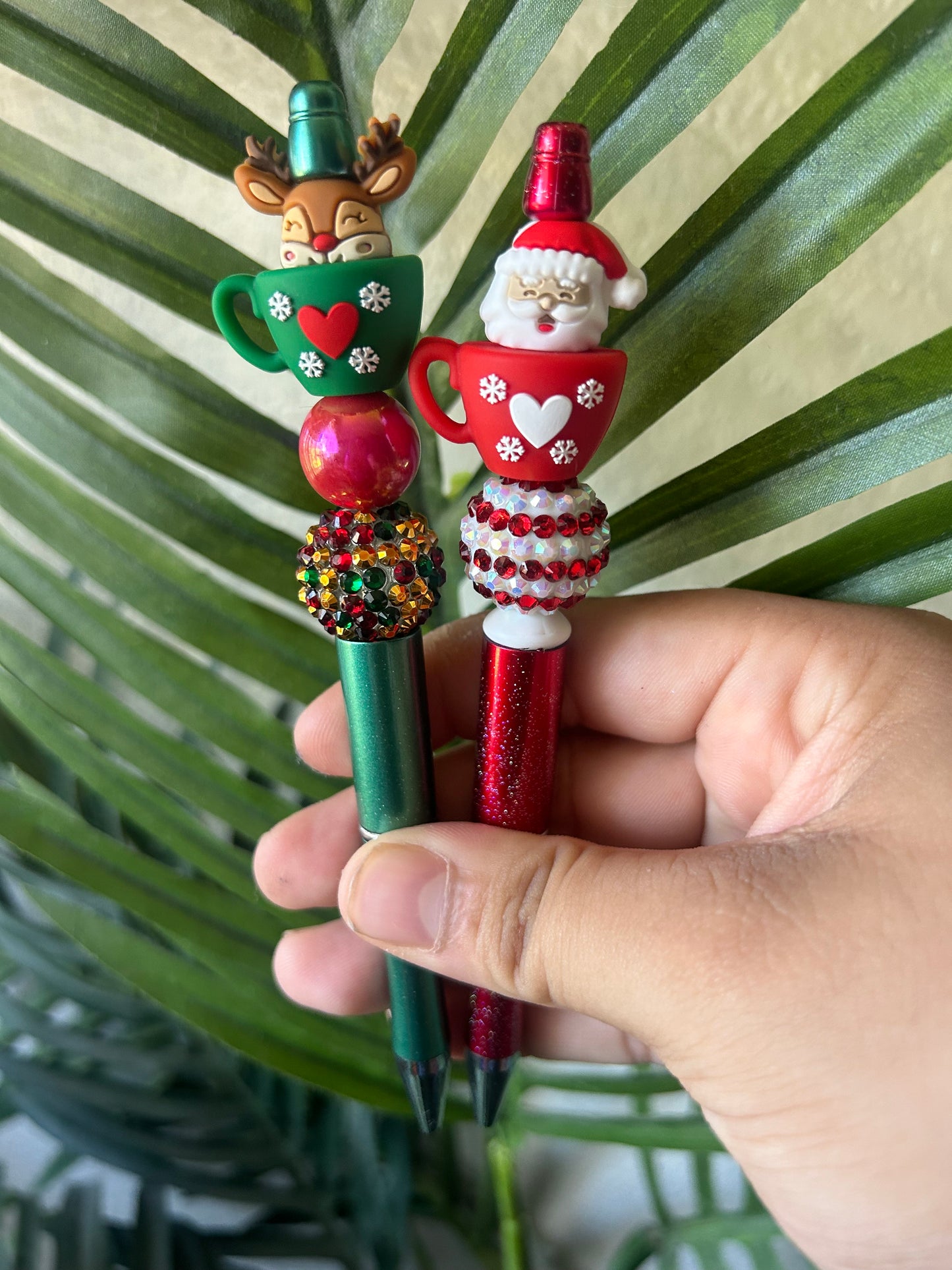 Hot Cocoa Christmas Cup Beaded Pens