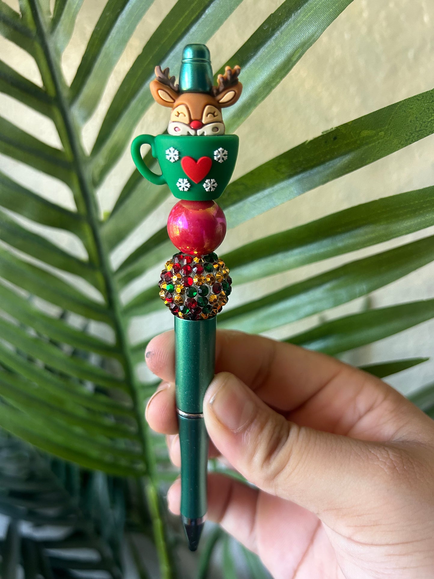 Hot Cocoa Christmas Cup Beaded Pens