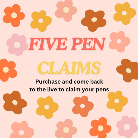 5 Pack Regular Beaded Pen Bundle for $25